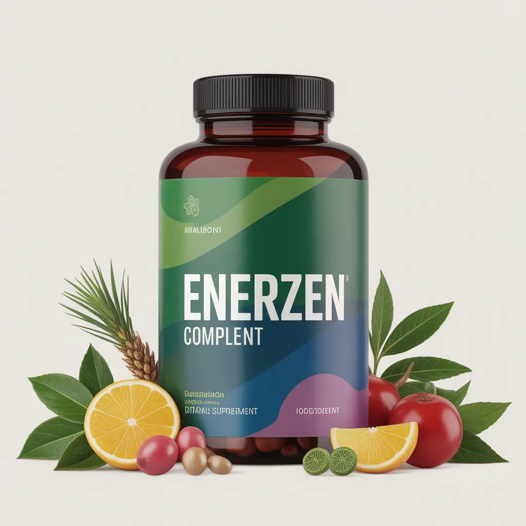 EnerZen Complex dietary supplement package with natural botanical ingredients displayed on the front label